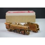 Boxed Sunset Models HO gauge Denver & Salt Lake 2-8-2 (FWH) brass locomotive & tender, unpainted,