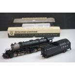 Boxed Oriental Limited PowerHouse HO gauge 8063 Santa Fe 2-8-8-2 brass locomotive & tender, made