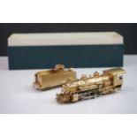 Boxed Fujiyama Kogyo Co Ltd HO gauge D&RGW Class K-36 2-8-2 brass locomotive & tender, unpainted,