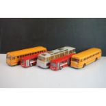 Five Dinky diecast buses to include 2 x Waynebus, 2 x AEC Single Deck Bus and a 952 Vega Major