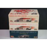 Three boxed ltd edn Revell Monogram Model Racing slot car sets to include 2 x 08382 March 83G Red