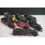 Six Triang & Hornby OO gauge locomotives plus a Hornby Dublo EDL17 missing back bogies