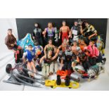 19 x Playworn Circa 1990's Hasbro Action Man action figures and vehicles to include Ice Extreme