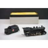 Boxed Tenshodo HO gauge Great Northern 2-8-0 Class F-8 No 158 brass locomotive & tender, painted,