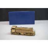 Boxed Alco HO gauge S-1 660 HP Switcher D116 brass locomotive (Japan), unpainted, appearing vg