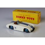 Boxed Dinky 133 Cunningham C-5R Road Racer diecast model in white, race number 31, with driver,