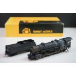 Boxed Sunset Models HO gauge USRA Light 2-10-2 brass locomotive & tender (Korea), painted, appears