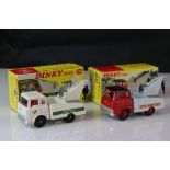 Two boxed Dinky 434 Bedford TK Crash Truck diecast models, both variants, Auto Services in vg