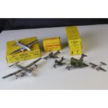Three boxed Dinky diecast models /sets to include 70E Meteor Twin-Jet Fighter with 3 planes (Twin