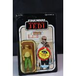 Star Wars - Carded Kenner Return of the Jedi Prune Face figure, unpunched, 77 back, discolouring