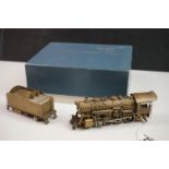 Boxed United Scale Models HO gauge B&O Power 2-8-0 brass locomotive, unpainted, exclusively for