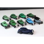 Ten early-mid 20th C Dinky diecast road models including 3 x 36b, 30b, 36g, 3 x 30C etc, some