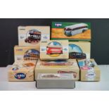 Nine boxed Corgi diecast models to include 97181 Timpsons AEC Regal Coach, 97069 Whittle's