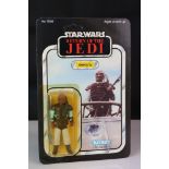 Star Wars - Carded Kenner Return of the Jedi Weequay figure, 65 back, Japanese issue, slight