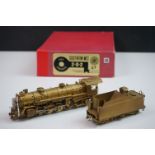 Boxed Key Imports HO gauge Southern MS1 2-8-2 brass locomotive & tender, unpainted, by Samhongsa (