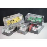 Five cased slot cars to include 3 x Slotwings (Lola T70 H Le Mans 1970 Ormes / Prophet, Lola T70