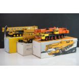 Three boxed 1:50 diecast construction models to include NZG 152 Grove TM1275, NZG 380 Grove TM9120