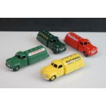 Four Dinky diecast tankers all reconditioned & painted, with Mobilgas, Castrol, Nationale & Power