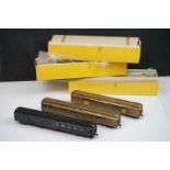 Three boxed E Suydam & Co HO Railroad Equipment Baggage Car brass models to include 2 x RR-7 (one