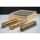 Boxed Gem Models HO gauge MA&PA passenger Cars (three car brass set), unpainted, made in Japan,