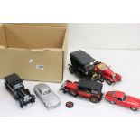 Nine ex-display Franklin Mint diecast models to include 1929 Rolls Royce Phantom 1, Ford Model T,