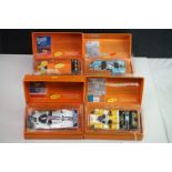 Four boxed Slot it Le Mans Winners Collection slot cars to include CW04 Porsche 962C LM1986, Porsche