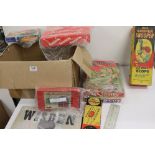 Collection of vintage toys and games to include Marx Sooper Snooper, Wisden Table Tennis Set, The