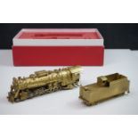 Boxed Key Imports HO gauge DM & IR 2-10-2 Santa Fe brass locomotive & tender, by Samhongsa (