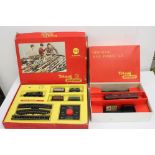 Boxed Triang OO gauge R3E train set appearing complete with locomotive, rolling stock, track and