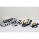 16 x Playworn diecast models to include 2 x Maisto 1:12 Jaguar XJ220 AND Maclaren F1 1993, Burago