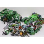 Group of circa 2000's Playmates Teenage Mutant Ninja Turtles to include 9 figures and 3 vehicles