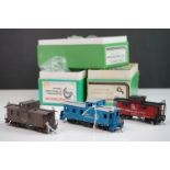 Three boxed Overland Models HO gauge brass items of rolling stock to include NYC Plywood Side