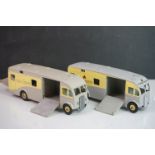 Two Dinky Supertoys Horsebox with Newmarket Racehorse decals, play worn