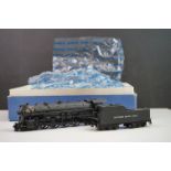 Boxed Alco HO gauge Southern Pacific Lines 4389 4-8-2 ROK-AM brass locomotive & tender, painted,