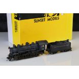 Boxed Sunset Models Inc Prestige Series HO gauge B&O 0-8-0 brass locomotive & tender made in
