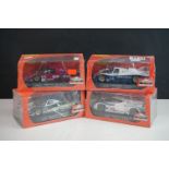 Four cased/boxed & sealed Slot it slot cars to include CA13B Jaguar XJR12, CA25b Porsche 962 IMSA,