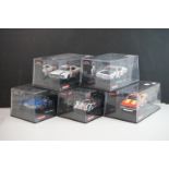 Five cased / boxed Carrera Evolution slot cars to include Ford Torino Talladega No 98 '69, Audi