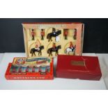 Four boxed Britains metal figure sets to include 7225 Scots Guards, 48005 Pipes & Drum