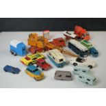 14 mid 20th C play worn diecast models to include Dinky, Corgi and Matchbox Lesney featuring Corgi