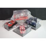 Four cased slot cars to include Carrera Evolution 25720 Plymouth Roadrunner Superbird No 42