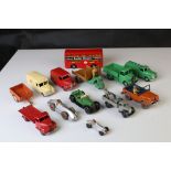 12 Mid 20th C Dinky diecast models to include Dunlop Trojan, Daimler Ambulance, Petrol Tanker,