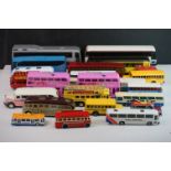 22 x Playworn diecast buses featuring NZG, Matchbox, Majorette, Lledo, etc