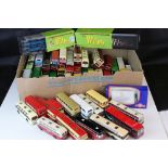 Collection of approximately 50 diecast model buses some showing play wear, includes EFE, Corgi,