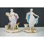 Two antique Meissen figures with cross swords marks to base (A/F).
