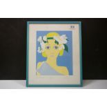 Liese Thynne limited edition coloured print of Twiggy 8/50 first edition signed in pencil.