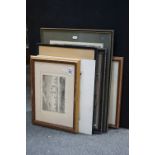 A quantity of framed and unframed engravings and prints to include portraits landcapes coloured