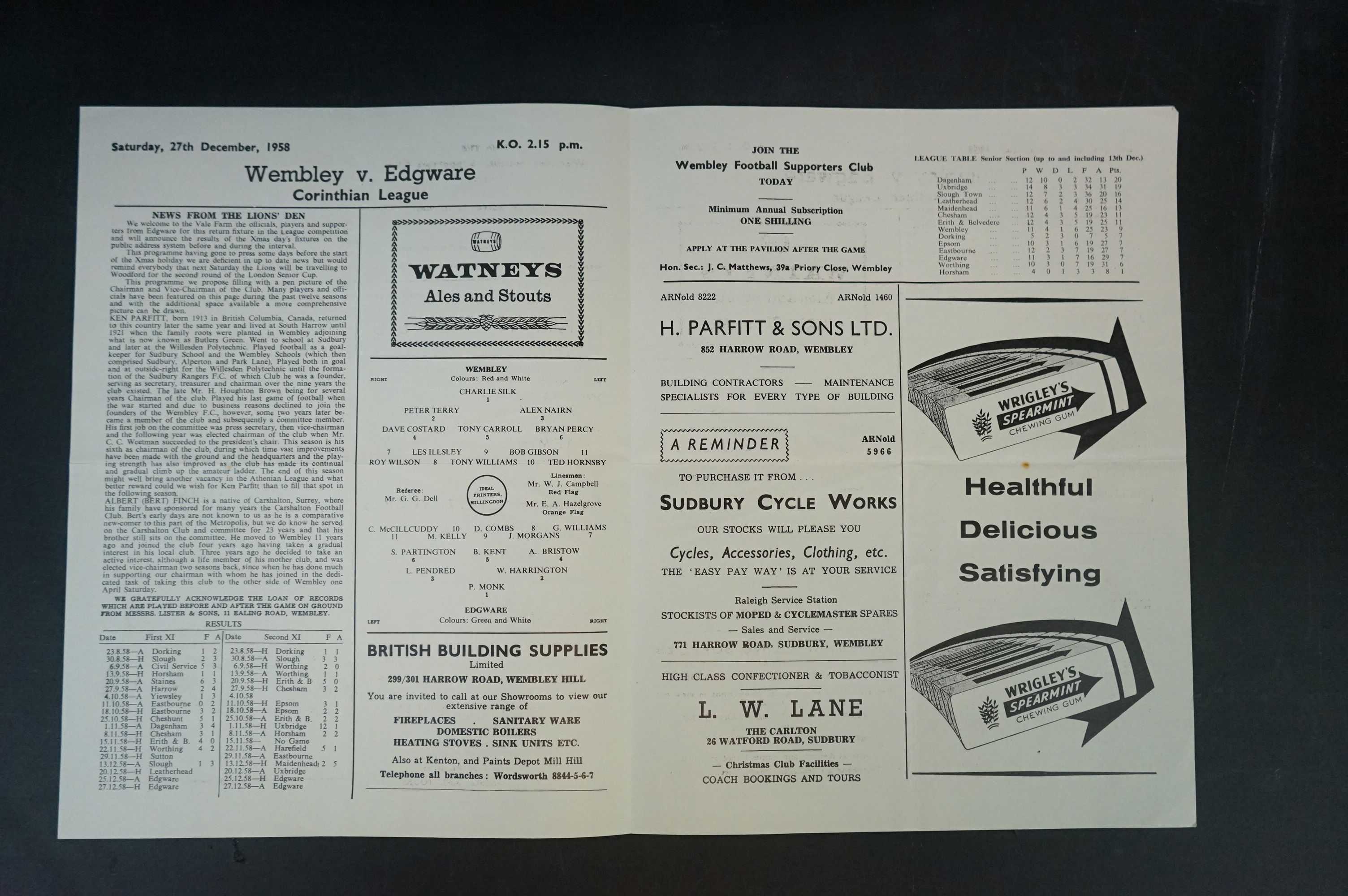 None League Football Programmes - Four 1950s Wembley home programmes to include Reserves v Slough - Bild 6 aus 14