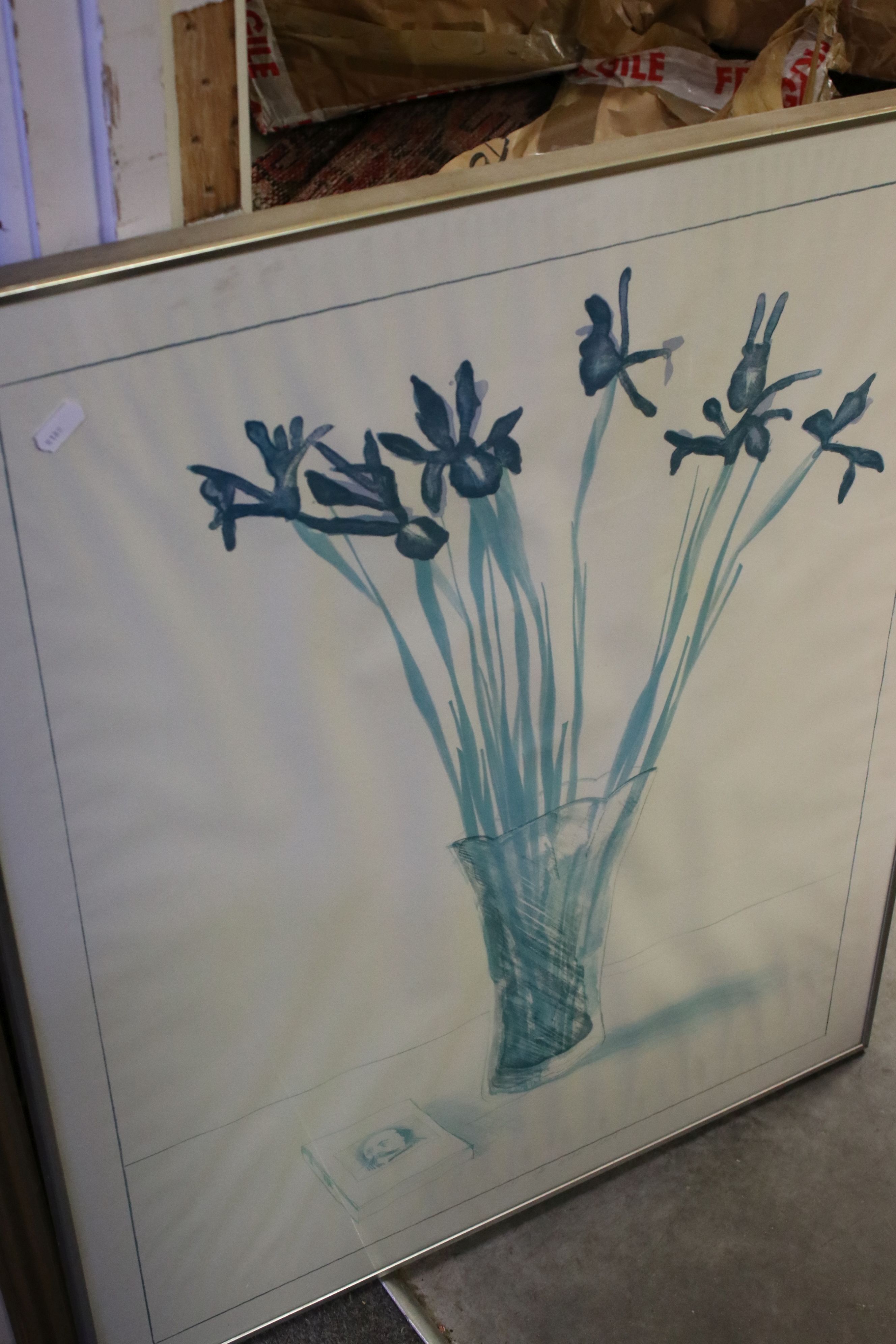 A set of four framed and glazed floral prints and two other similar. - Image 5 of 5