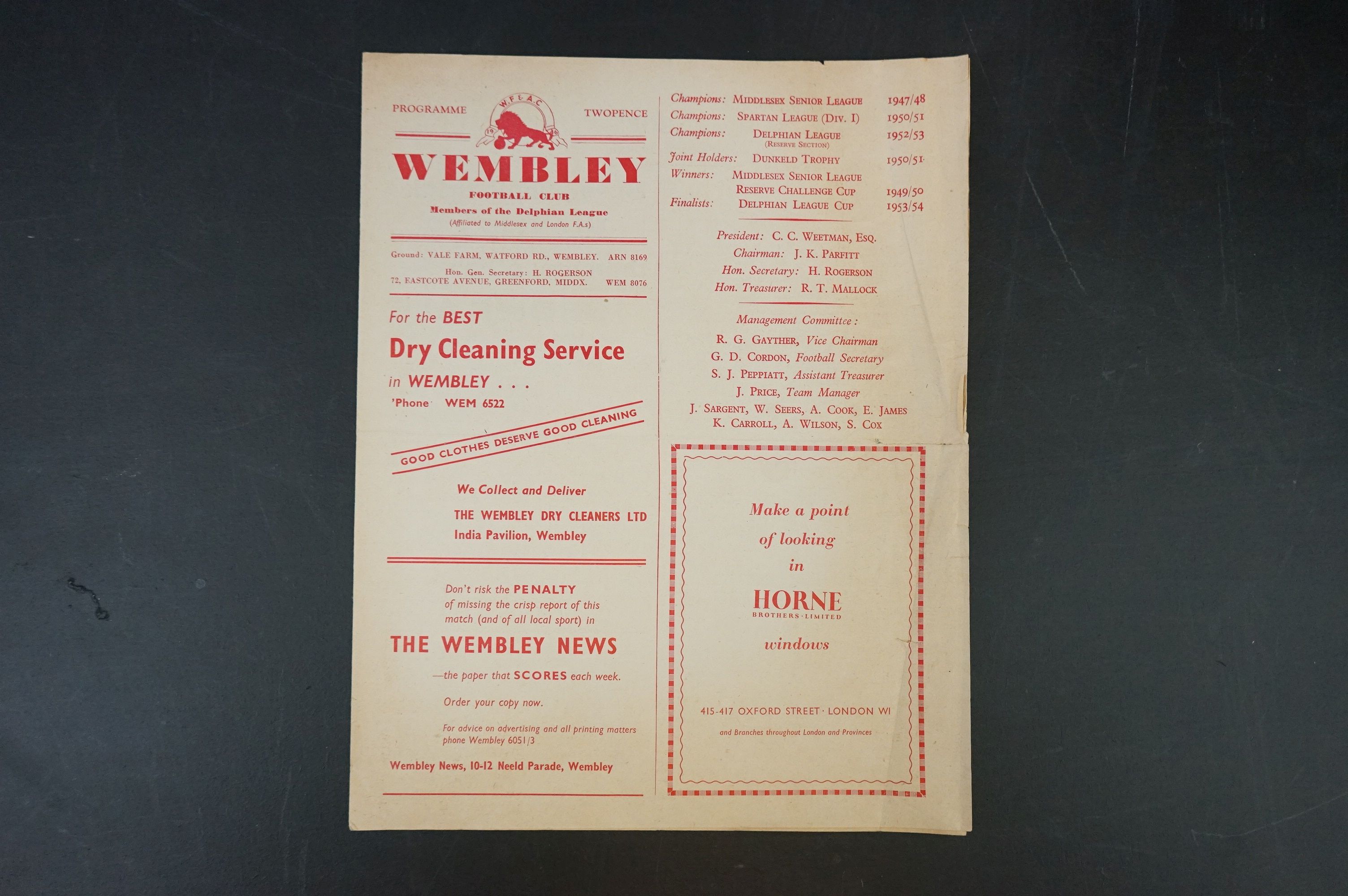 None League Football Programmes - Four 1950s Wembley home programmes to include Reserves v Slough - Bild 2 aus 14