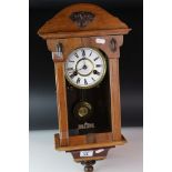 An antique oak cased Hansen Brothers two train bracket clock for repair.